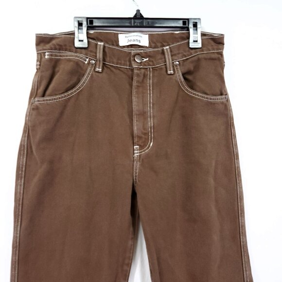 Reformation Womens Jean Size 28 Cowboy High Rise Baggy Straight-Leg Brown 28" - Picture 14 of 15